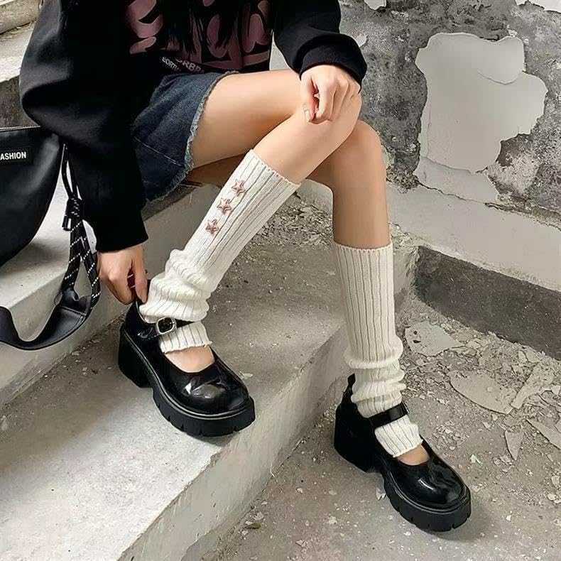 Gesranxs Star Leg Warmers for Girls Y2K Japanese Kawaii Harajuku Accessory Leg Warmers for Winter - Image 3